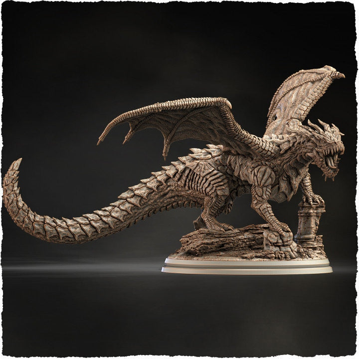 Chromatic Red Dragon (4 sizes) D&amp;D Miniature | 250mm Long, 225mm Wing Span | Resin Dragon Statue | Figurine | Dungeons and Dragons 5e