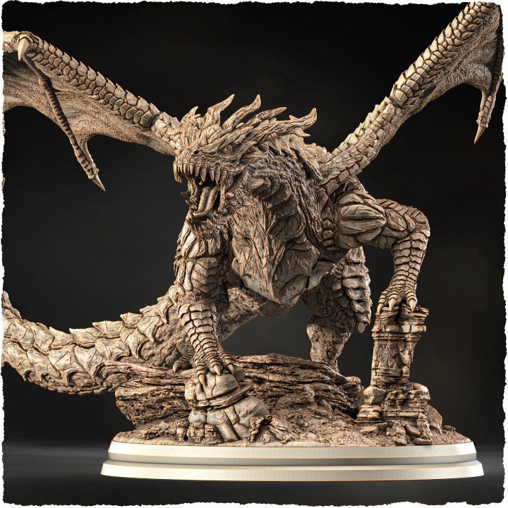 Chromatic Red Dragon (4 sizes) D&amp;D Miniature | 250mm Long, 225mm Wing Span | Resin Dragon Statue | Figurine | Dungeons and Dragons 5e