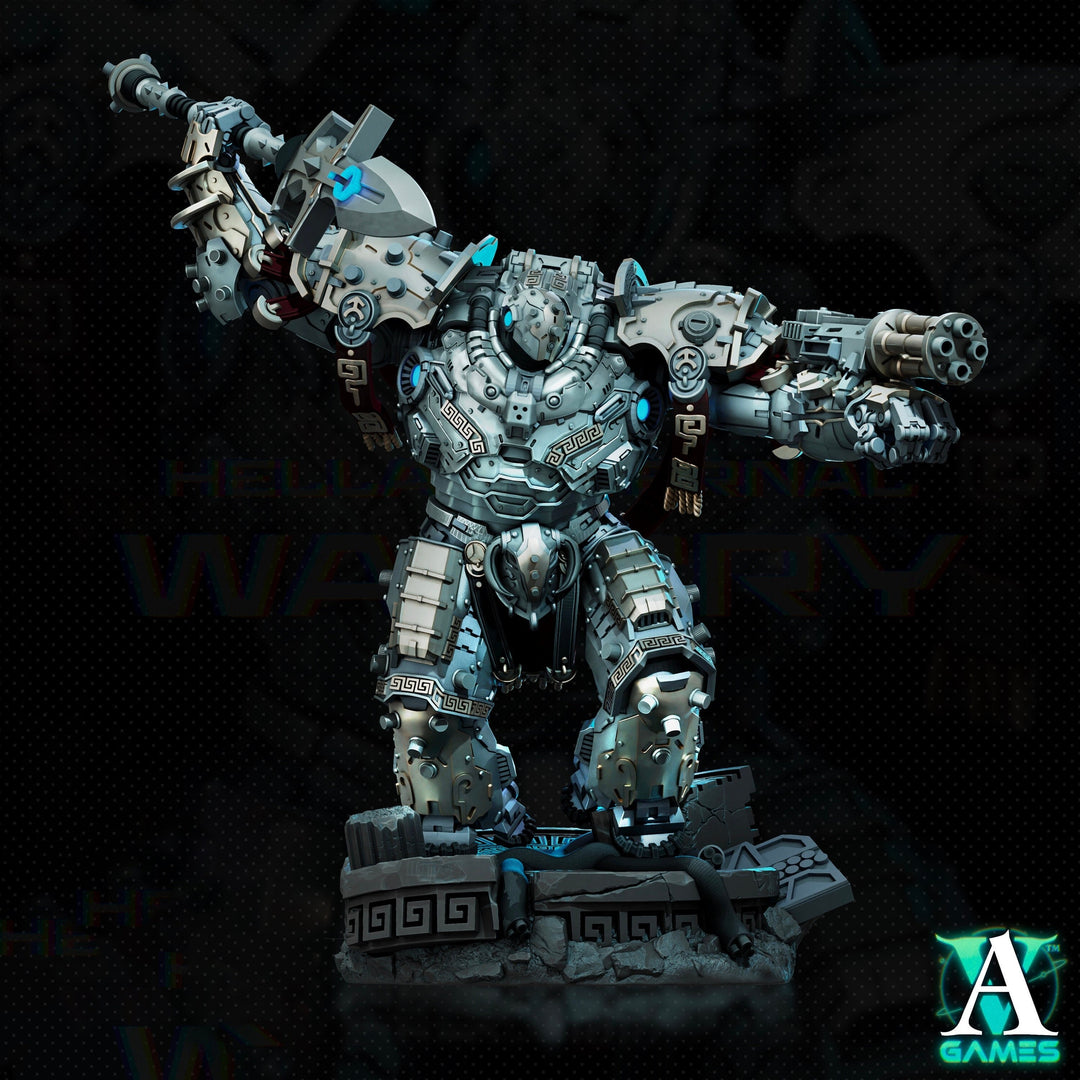 Sci-Fi Heavy Terminator Battle Mech Knight Miniature | 32mm, 40mm, 50mm, 65mm 80mm BASE SIZES | Resin Unpainted | Sci-fi Archvillain Games