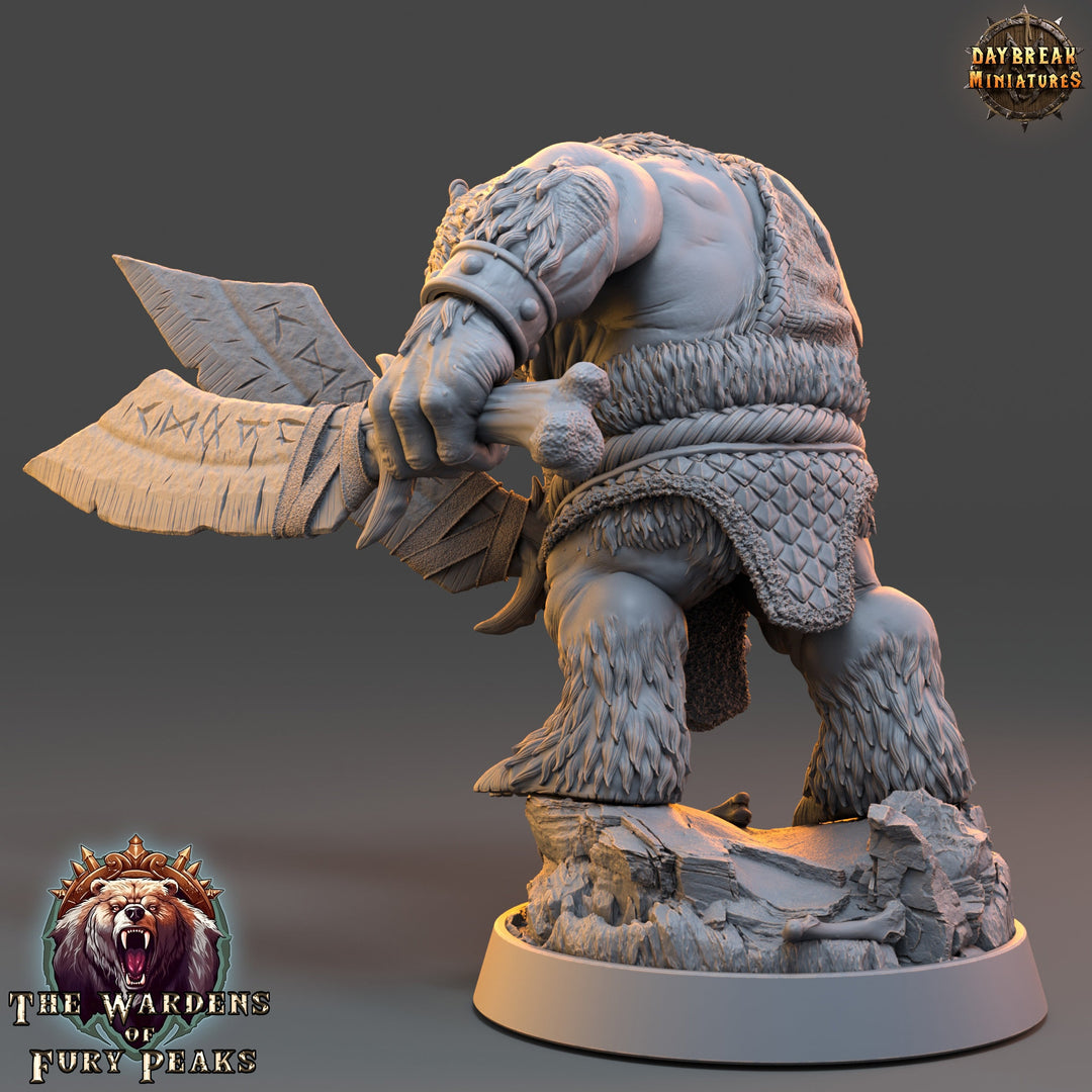 BearFolk Fighter Werebear Humanoid/ 4 sizes /Scales | D&amp;D 5e Megaboss| Pathfinder | Daybreak Miniatures