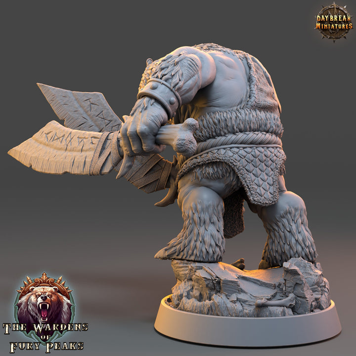 BearFolk Fighter Werebear Humanoid/ 4 sizes /Scales | D&amp;D 5e Megaboss| Pathfinder | Daybreak Miniatures
