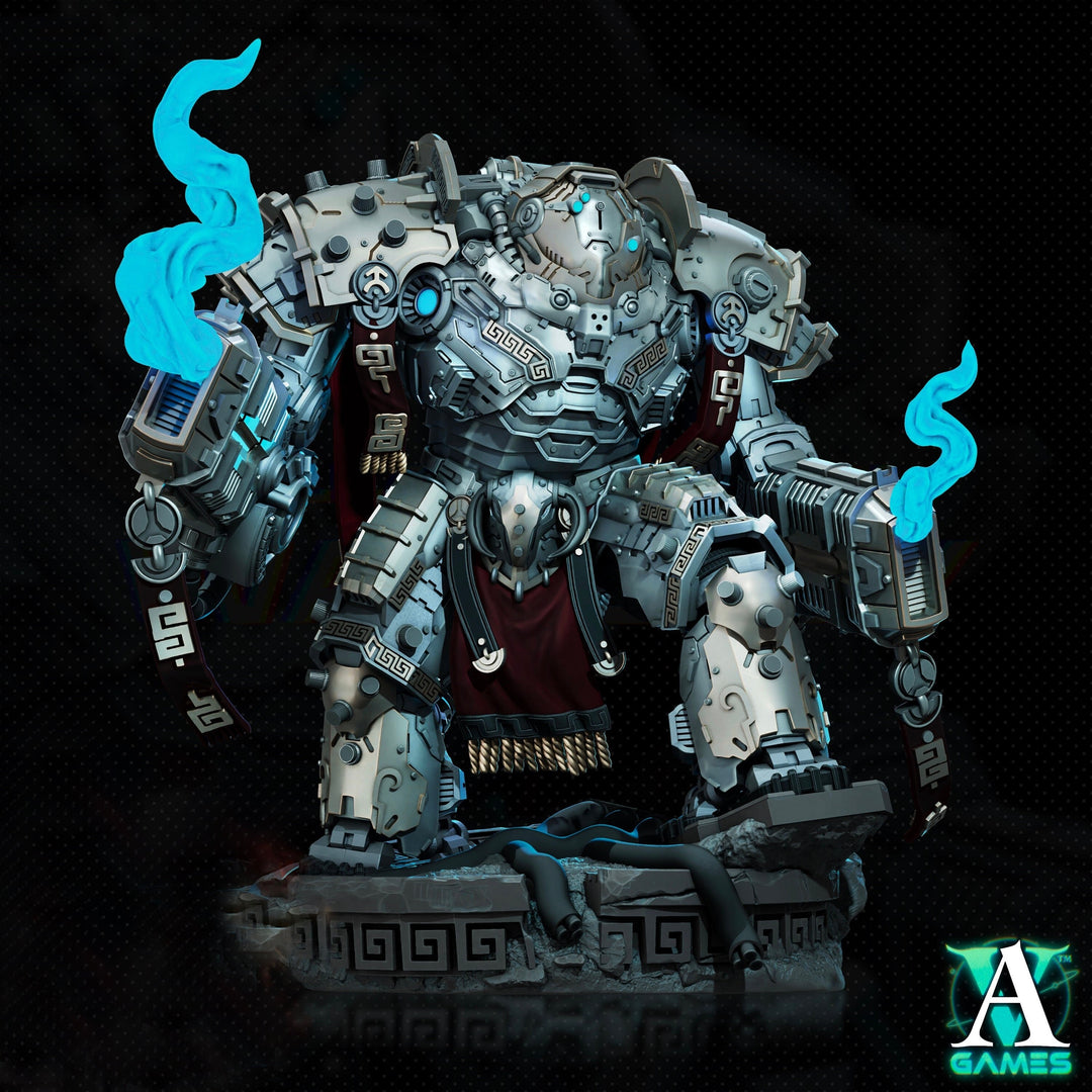 Sci-Fi Heavy Terminator Battle Mech Knight Miniature | 32mm, 40mm, 50mm, 65mm 80mm BASE SIZES | Resin Unpainted | Sci-fi Archvillain Games