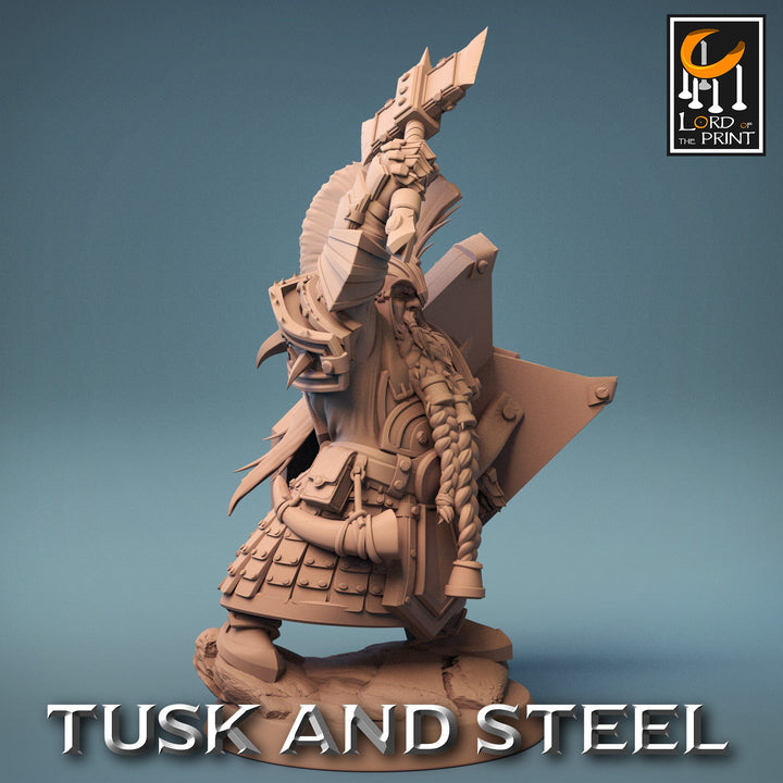 Dwarf Fighter Paladin Axe &amp; Shield Unpainted Model | 28mm, 32mm,54mm,75mm,100mm Scales | Dungeons and Dragons Pathfinder Lord of The Print