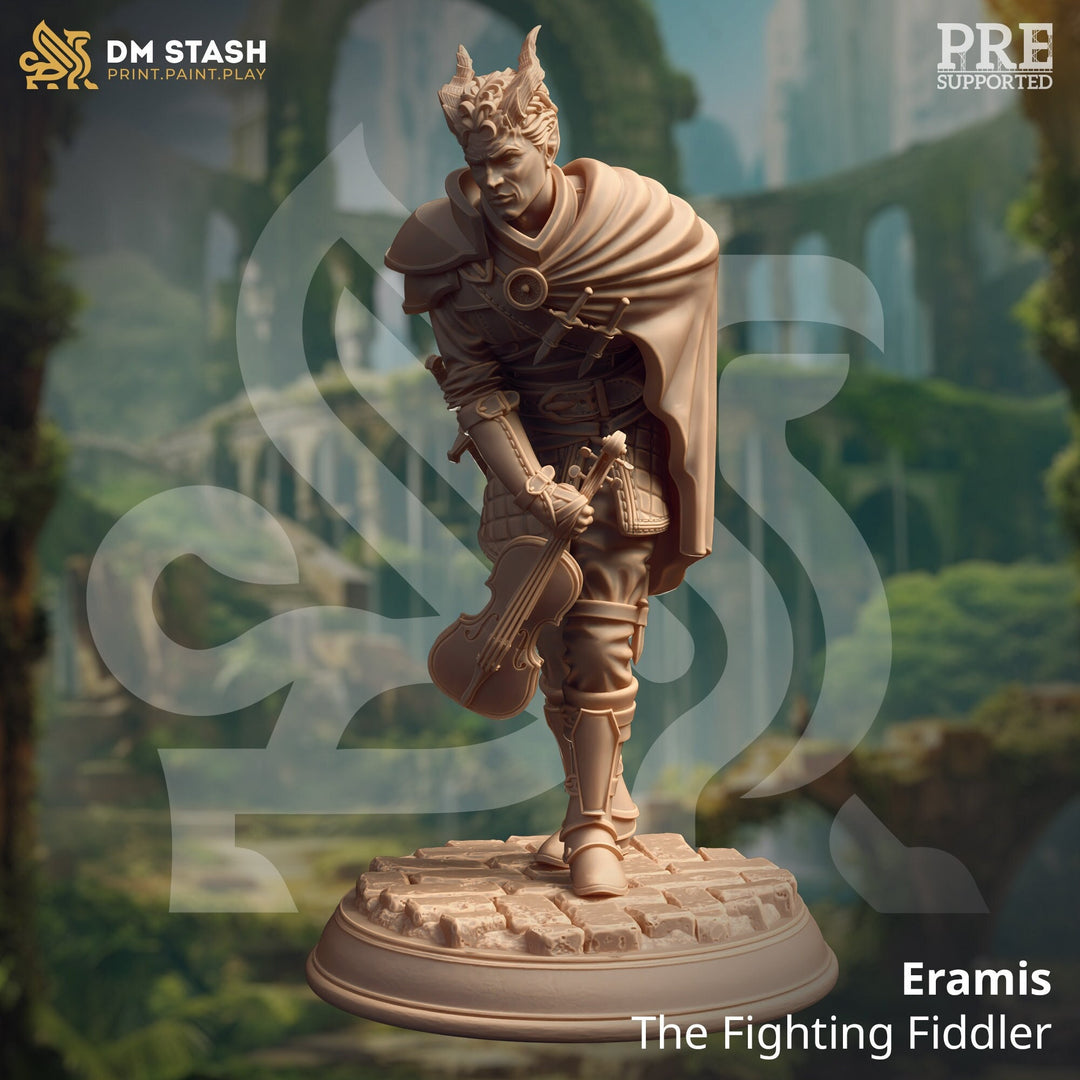 Male Bard Half Tiefling-Elf, Eladrin Miniature | 28mm, 32mm,54mm,75mm, 100mm Scales | Dungeons and Dragons 5E | DM Stash