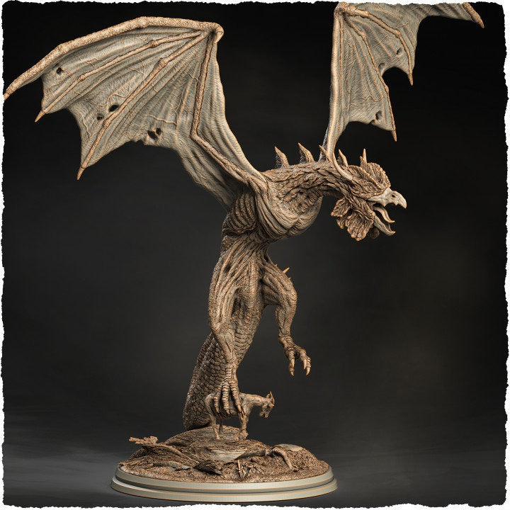 Gargantuan Cockatrice Dragon Miniature | Available in 28mm &amp; 32mm Sizes 215mm High | Dragon Statue | Figurine | Dungeons and Dragons 5e