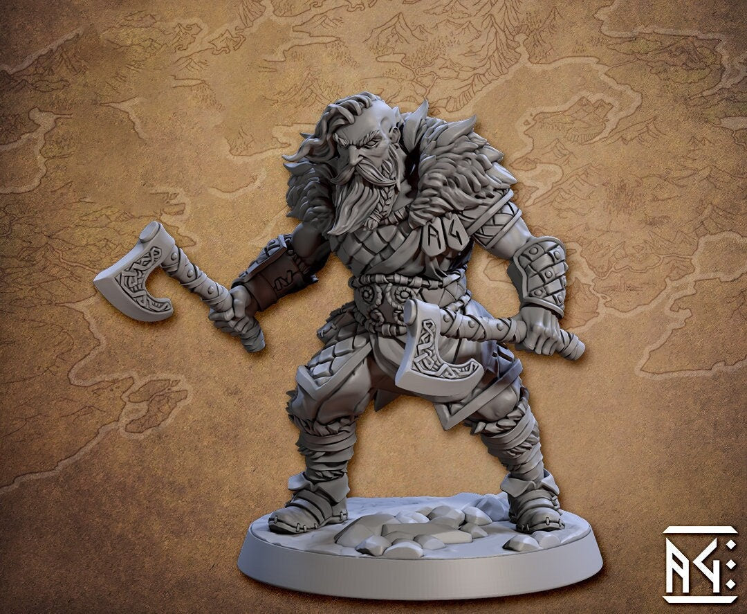 Northman Ranger Fighter Barbarian | 28mm, 32mm, 54mm,75mm,100mm Scale Resin Miniature Dungeons and Dragons D&D Pathfinder | Artisan Guild