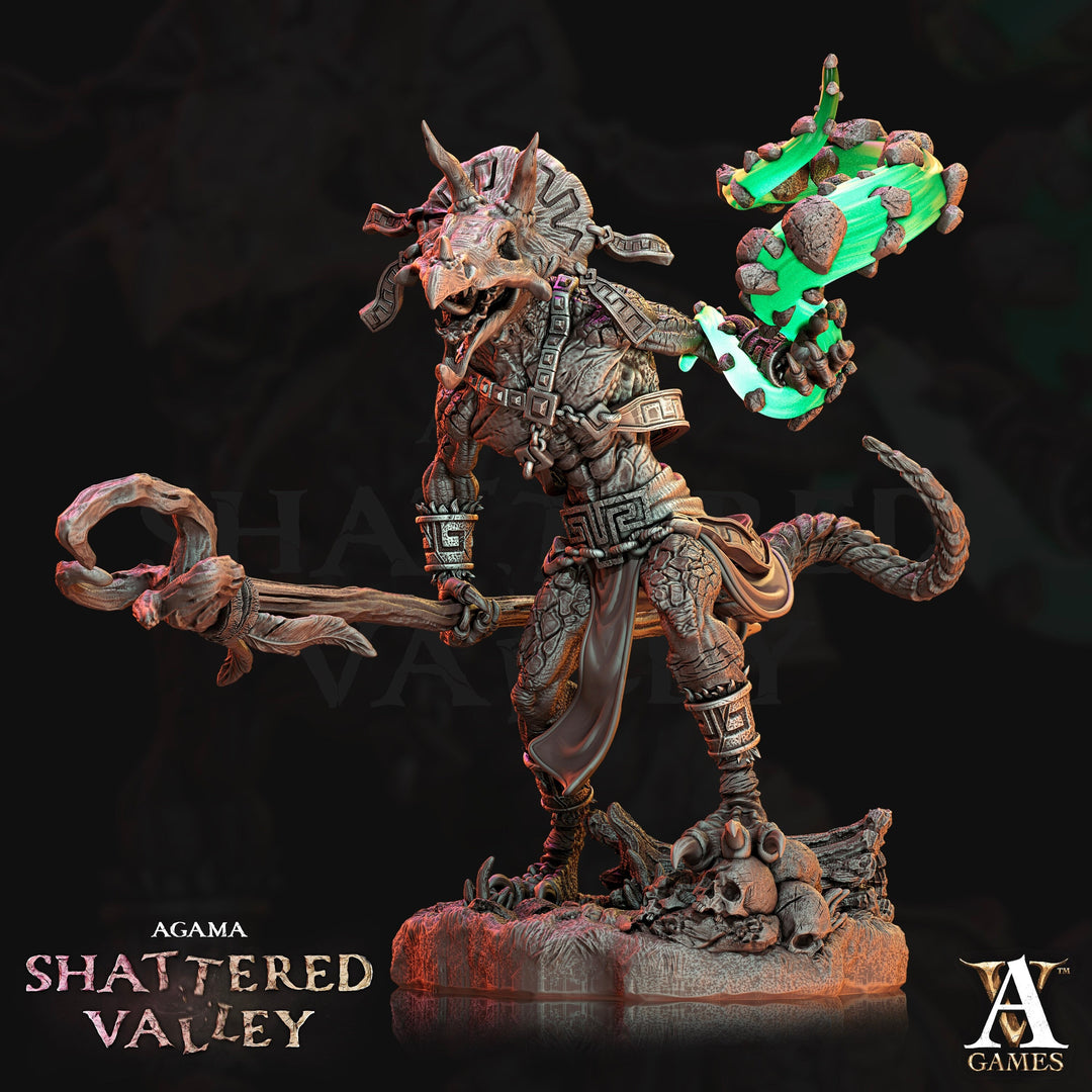 Lizardman Druid, Wizard, Sorcerer, Cleric | 28mm, 32mm, 54mm, 75mm, 100m, Scales | Dungeons and Dragons | Pathfinder | Archvillain Games