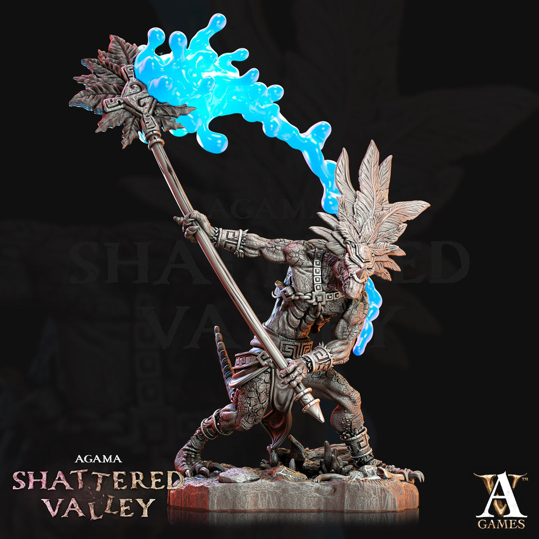 Lizardman Druid, Wizard, Sorcerer, Cleric | 28mm, 32mm, 54mm, 75mm, 100m, Scales | Dungeons and Dragons | Pathfinder | Archvillain Games