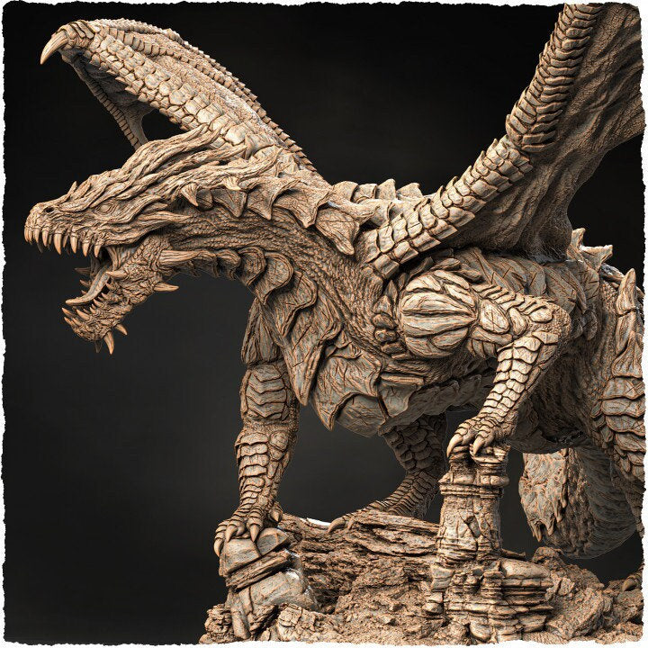 Chromatic Red Dragon (4 sizes) D&amp;D Miniature | 250mm Long, 225mm Wing Span | Resin Dragon Statue | Figurine | Dungeons and Dragons 5e