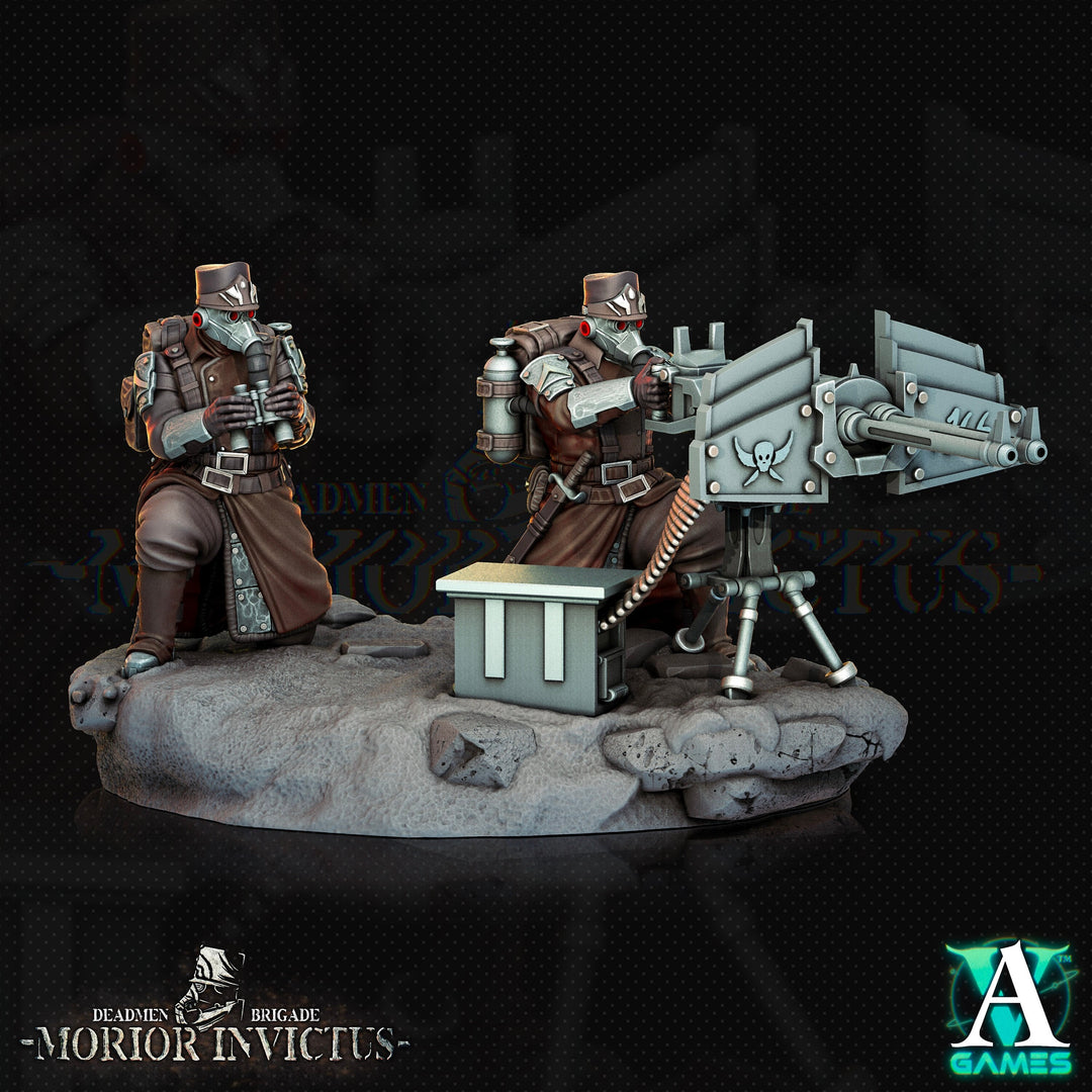 Sci-Fi Miniature Heavy Machine DualGun Army Veterans | 28mm,32mm,54mm,75mm Scales | Resin Mini | Morior Heavy infantry | Archvillain Games