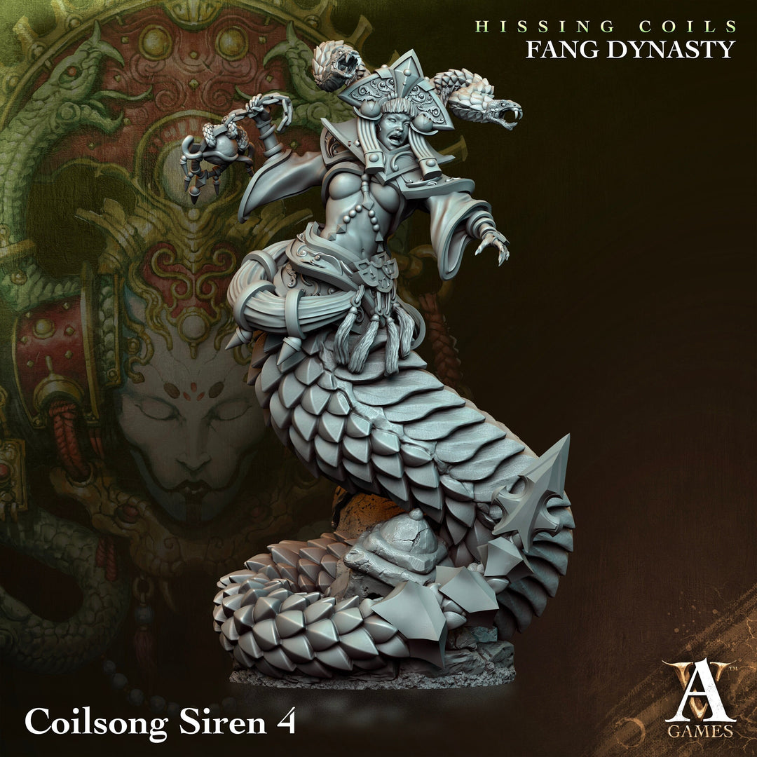 Naga Guardian, Halfblood Yuan-ti | 28mm, 32mm,54mm,75mm,100mm Scales | Dungeons and Dragons 5e figure | Pathfinder | Archvillain Games