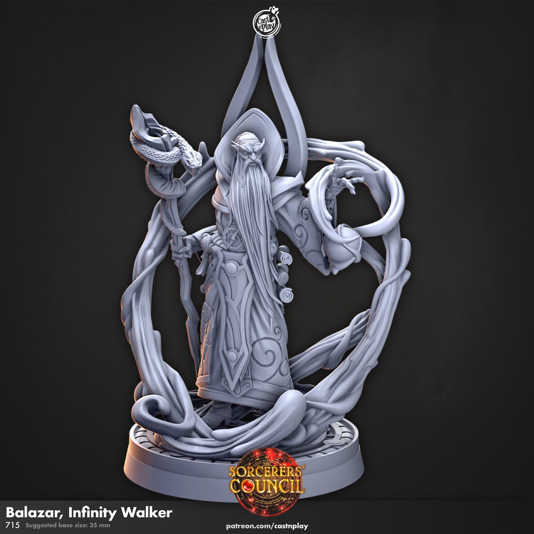 Human Wizard, Warlock, Sorcerer PC NPC | 28mm, 32mm,54mm, 75mm, 100mm Scale Resin Miniature | Dungeons and Dragons | Flesh of Gods