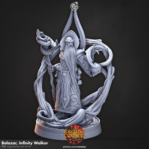 Human Wizard, Warlock, Sorcerer PC NPC | 28mm, 32mm,54mm, 75mm, 100mm Scale Resin Miniature | Dungeons and Dragons | Flesh of Gods