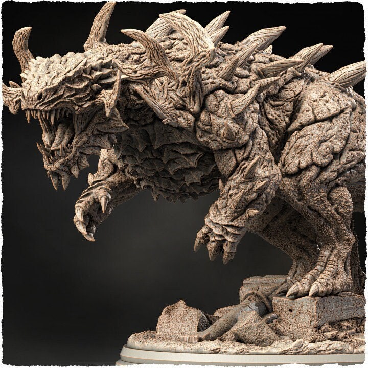 Behemoth, Tarrasque (5 sizes) D&amp;D Miniature | 292mmmm Long, 104mm Height | Resin Statue | Figurine
