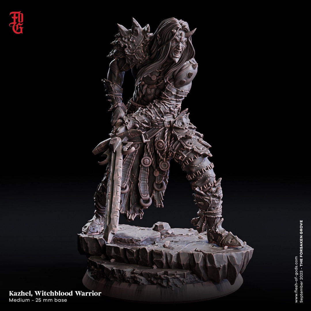Warlock Hexblade, Fighter PC / NPC | 28mm, 32mm,54mm75mm,100mm Scales | Player Character Mini -D&D 5e Pathfinder Figurine | Flesh of Gods