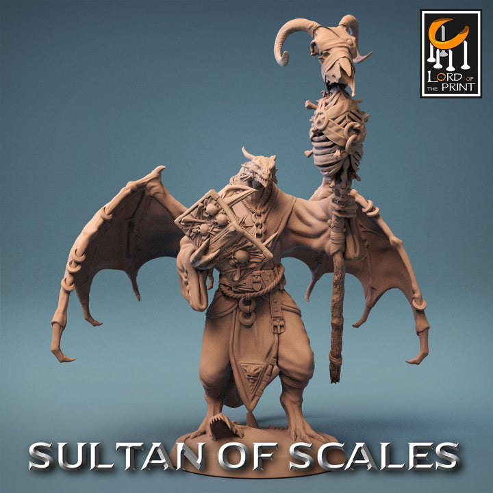 Dragonborn Wizard Necromancer Sorcerer D&amp;D, Unpainted Miniature | 28mm, 32mm,54mm,75mm,100mm Scales | Dungeons and Dragons | Pathfinder |