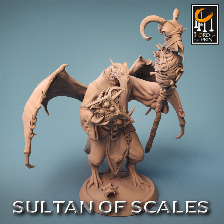 Dragonborn Wizard Necromancer Sorcerer D&amp;D, Unpainted Miniature | 28mm, 32mm,54mm,75mm,100mm Scales | Dungeons and Dragons | Pathfinder |