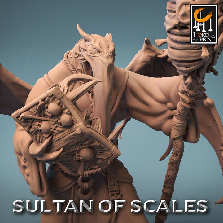 Dragonborn Wizard Necromancer Sorcerer D&amp;D, Unpainted Miniature | 28mm, 32mm,54mm,75mm,100mm Scales | Dungeons and Dragons | Pathfinder |