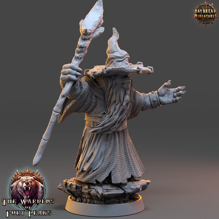 BearFolk Werebear Wizard with Staff | Scales: 28mm, 32mm,54mm,75mm | D&amp;D 5e Megaboss | Dungeons and Dragons |Pathfinder| Daybreak Miniatures