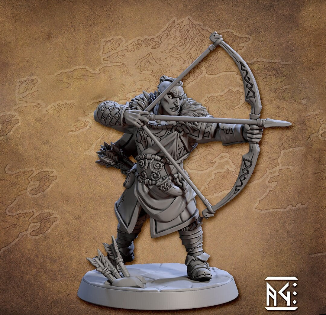 Ranger Fighter Archer Sharpshooter | 28mm, 32mm, 54mm,75mm,100mm Scale Resin Miniature Dungeons and Dragons D&D Pathfinder | Artisan Guild