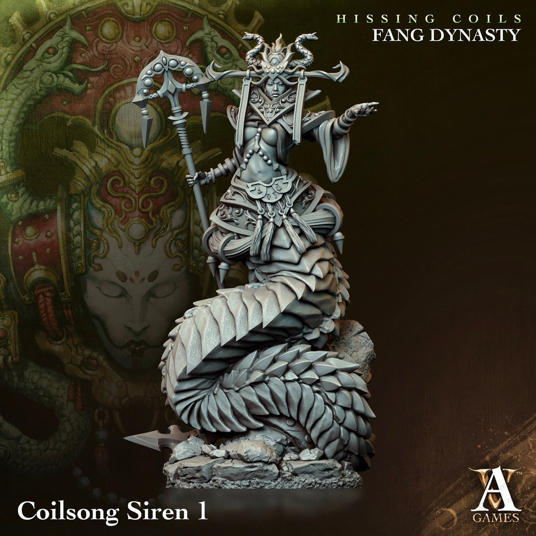 Naga Guardian, Halfblood Yuan-ti | 28mm, 32mm,54mm,75mm,100mm Scales | Dungeons and Dragons 5e figure | Pathfinder | Archvillain Games