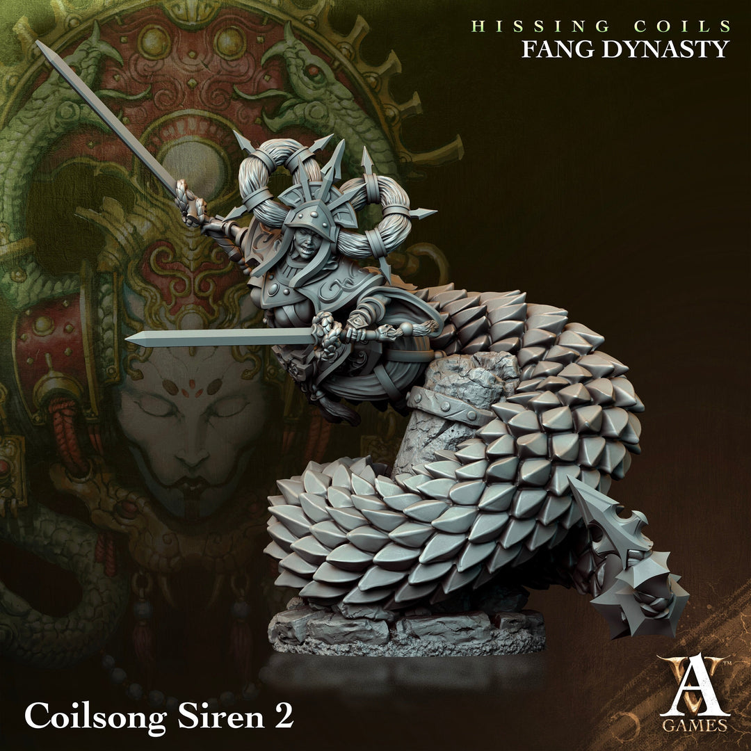 Naga Guardian, Halfblood Yuan-ti | 28mm, 32mm,54mm,75mm,100mm Scales | Dungeons and Dragons 5e figure | Pathfinder | Archvillain Games