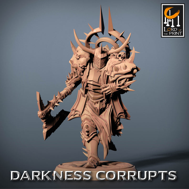 Fighter Great Axe, Oathbreaker Paladin, Unpainted Miniature | 28mm, 32mm,54mm,75mm,100mm Scales | Dungeons and Dragons | Pathfinder |