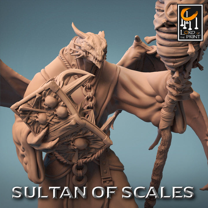 Dragonborn Wizard Necromancer Sorcerer D&amp;D, Unpainted Miniature | 28mm, 32mm,54mm,75mm,100mm Scales | Dungeons and Dragons | Pathfinder |