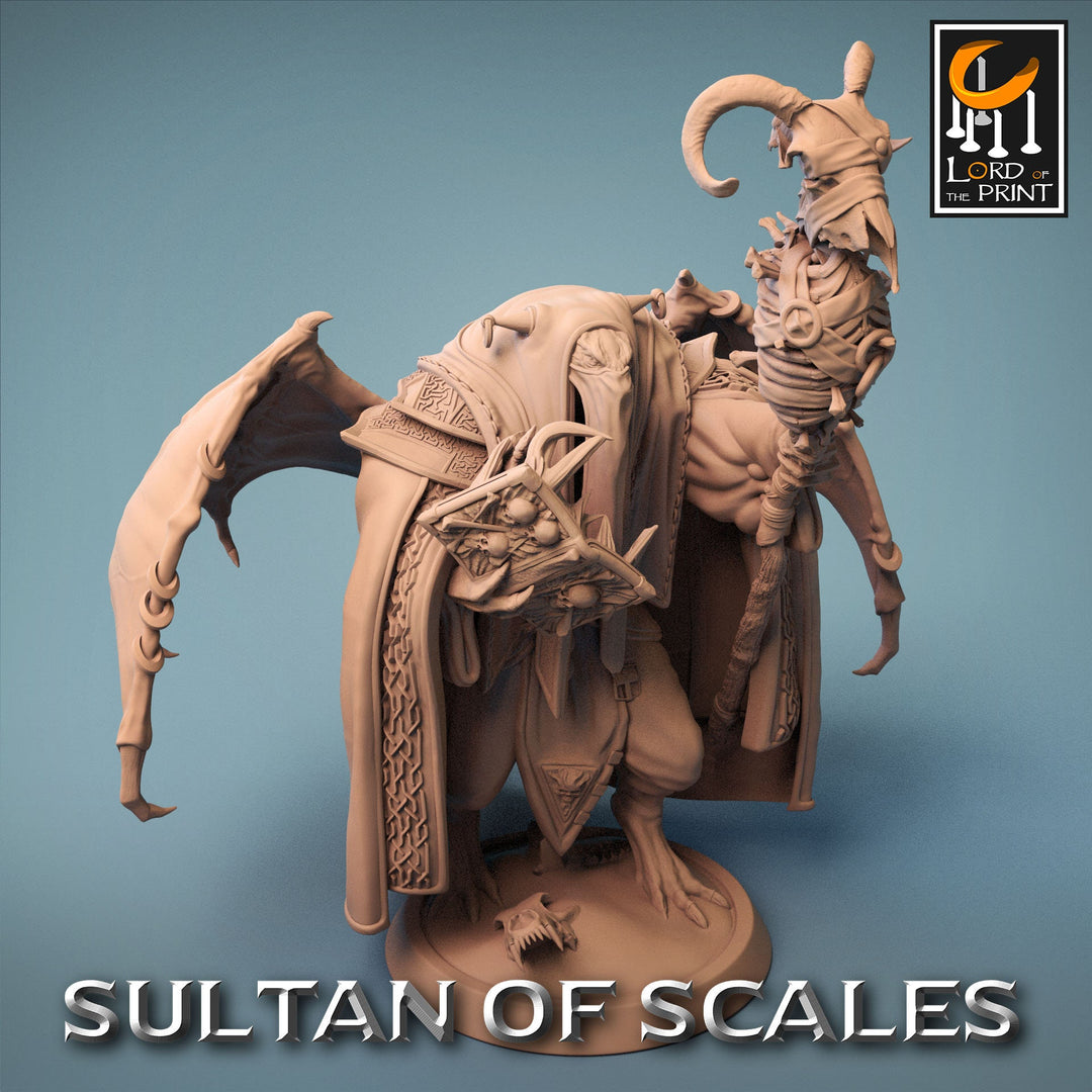Dragonborn Wizard Necromancer Sorcerer D&amp;D, Unpainted Miniature | 28mm, 32mm,54mm,75mm,100mm Scales | Dungeons and Dragons | Pathfinder |