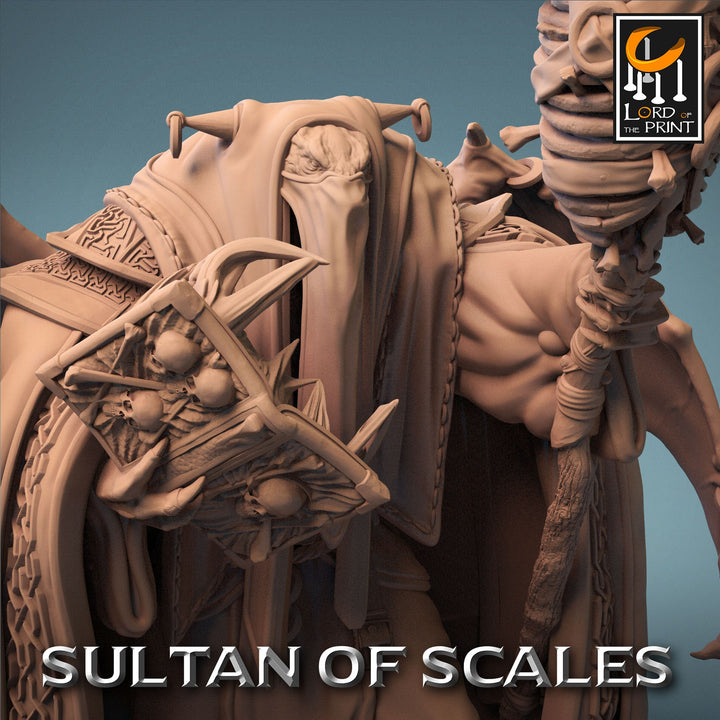 Dragonborn Wizard Necromancer Sorcerer D&amp;D, Unpainted Miniature | 28mm, 32mm,54mm,75mm,100mm Scales | Dungeons and Dragons | Pathfinder |
