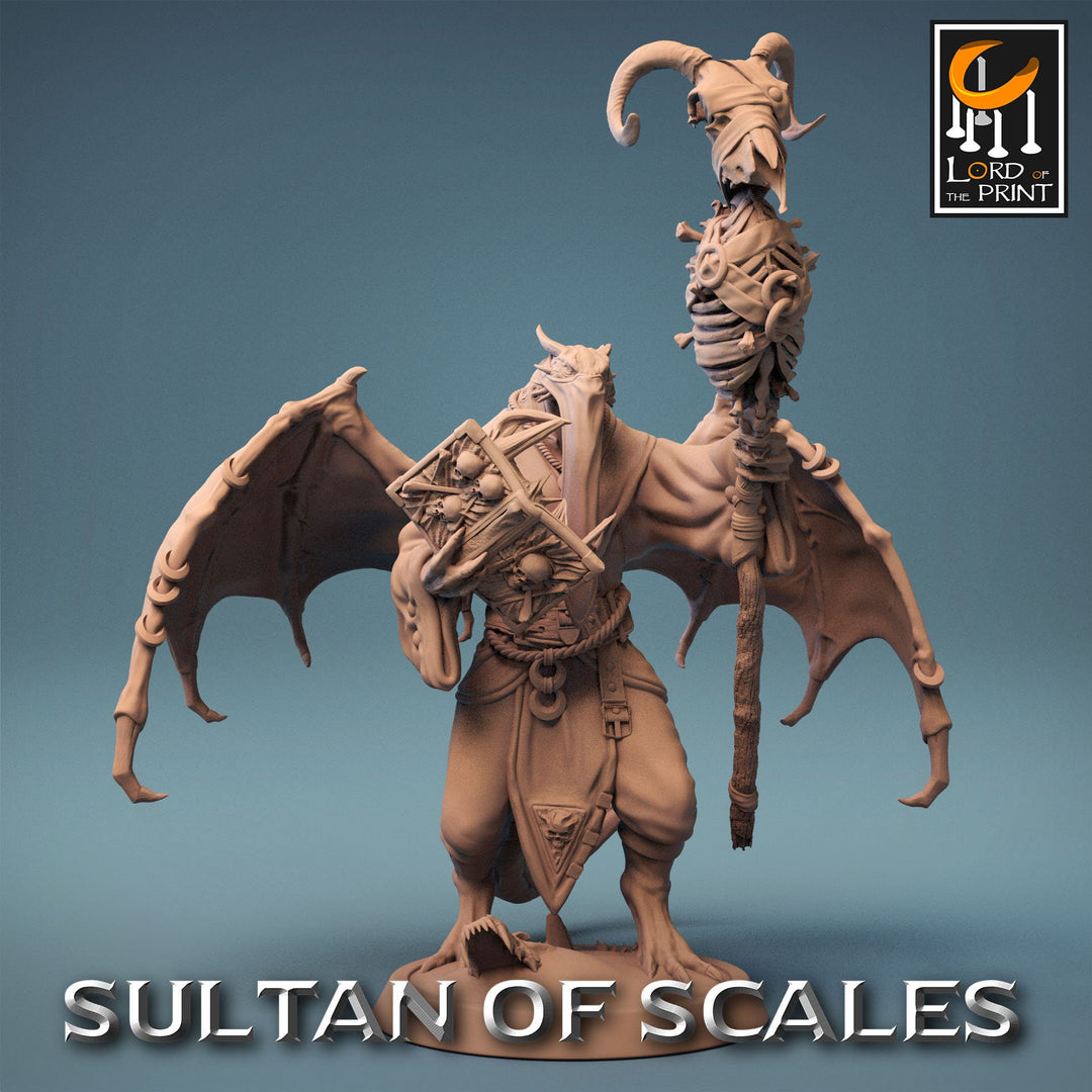 Dragonborn Wizard Necromancer Sorcerer D&amp;D, Unpainted Miniature | 28mm, 32mm,54mm,75mm,100mm Scales | Dungeons and Dragons | Pathfinder |