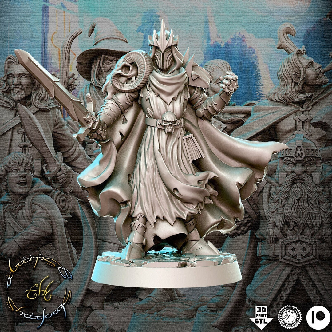 Death Knight, Oathbreaker Paladin, Warlock Hexblade | Unpainted Miniature | 28mm,32mm, 54mm,75mm, 100mm Scales | Pathfinder Figure | DnD |
