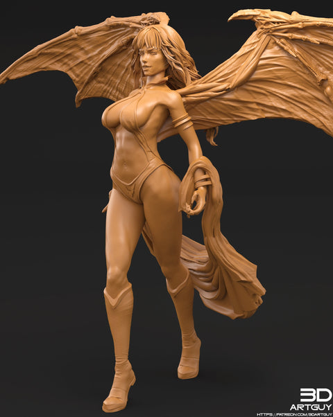 Female Vampire Strahd Bride Consort with Wings Pinup | 28mm, 32mm, 50mm,75mm,100mm | Dungeons and Dragons | Pathfinder |3DArtGuy