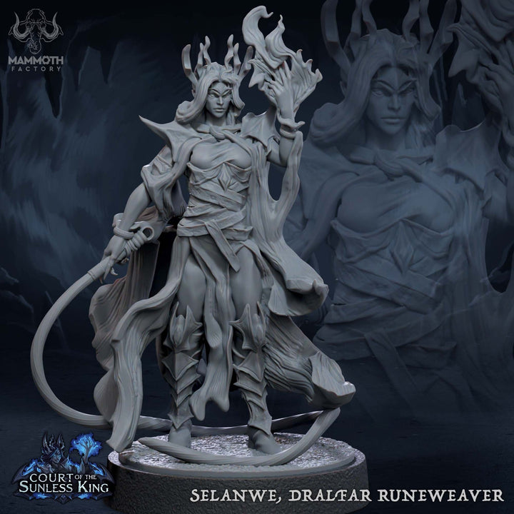 Female Dark Elf Priestess Cleric NPC D&amp;D 5e Unpainted | 28mm, 32mm, 50mm,75mm,100mm | Dungeons and Dragons | Pathfinder | Mammoth Factory
