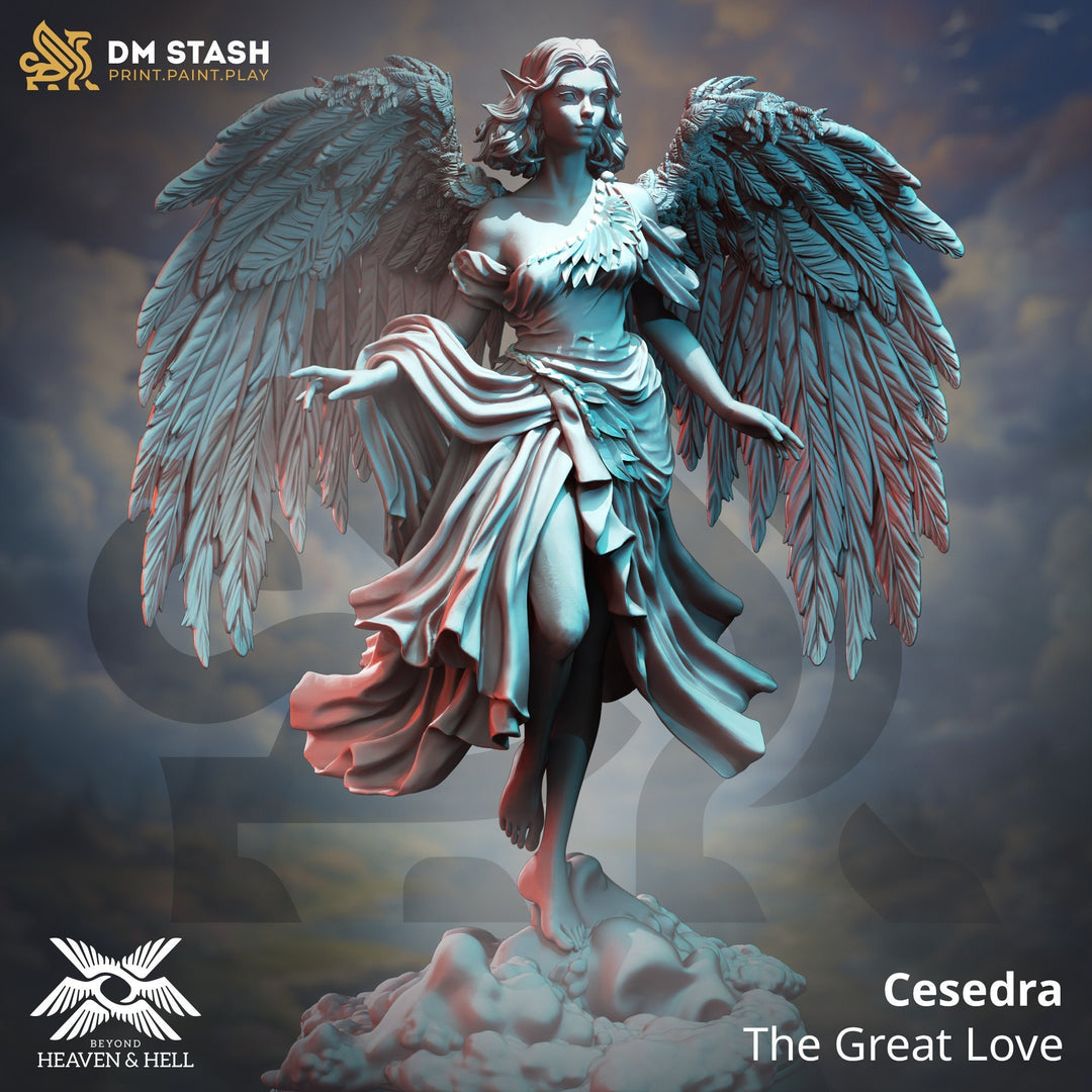 Female Elf Angel Celestial Paladin of Vengeance | 28mm,32mm,54mm,75mm,100m Scales | Dungeons and Dragons 5e/Pathfinder | DM Stash