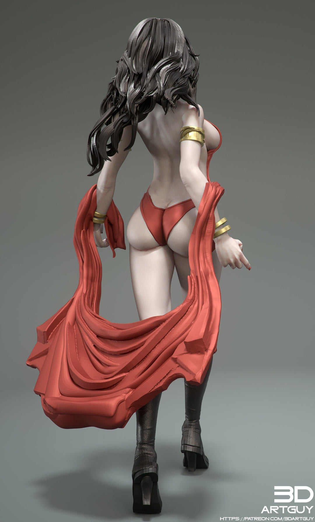 Female Vampire Strahd Bride Consort Pinup UNPAINTED | 28mm, 32mm, 50mm,75mm,100mm | Dungeons and Dragons | Pathfinder |3DArtGuy