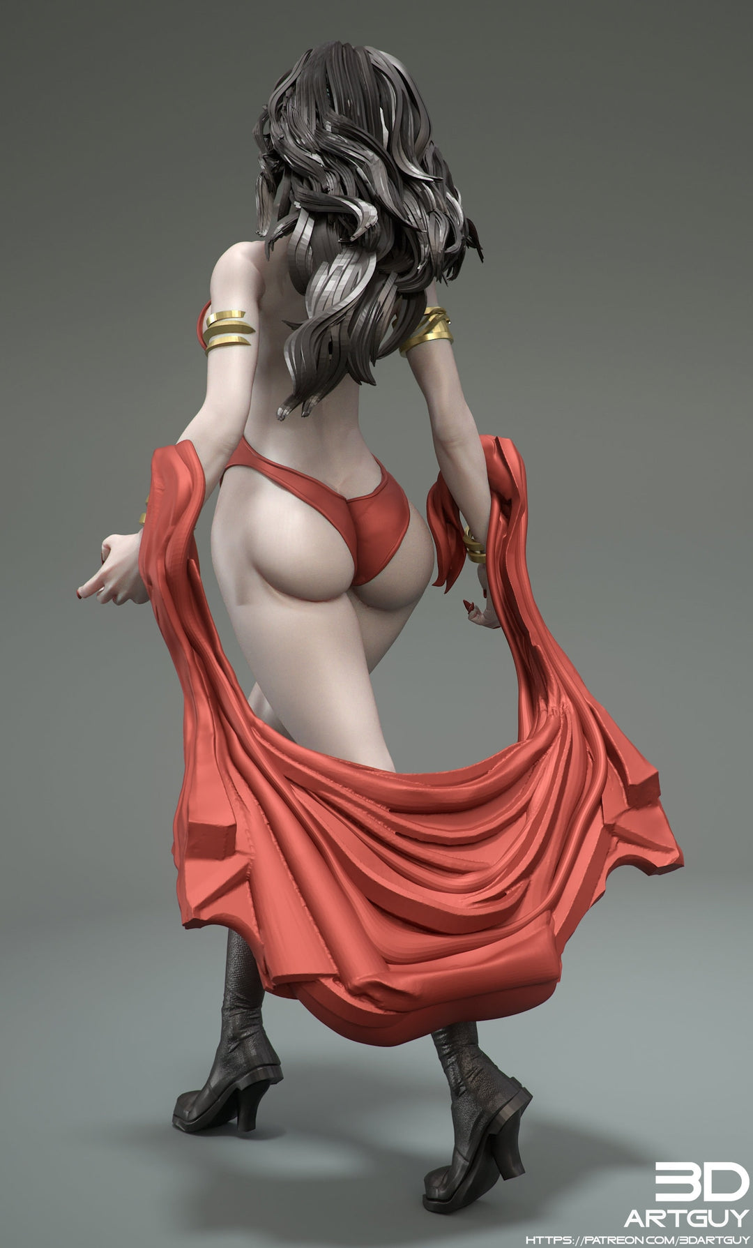 Female Vampire Strahd Bride Consort Pinup UNPAINTED | 28mm, 32mm, 50mm,75mm,100mm | Dungeons and Dragons | Pathfinder |3DArtGuy