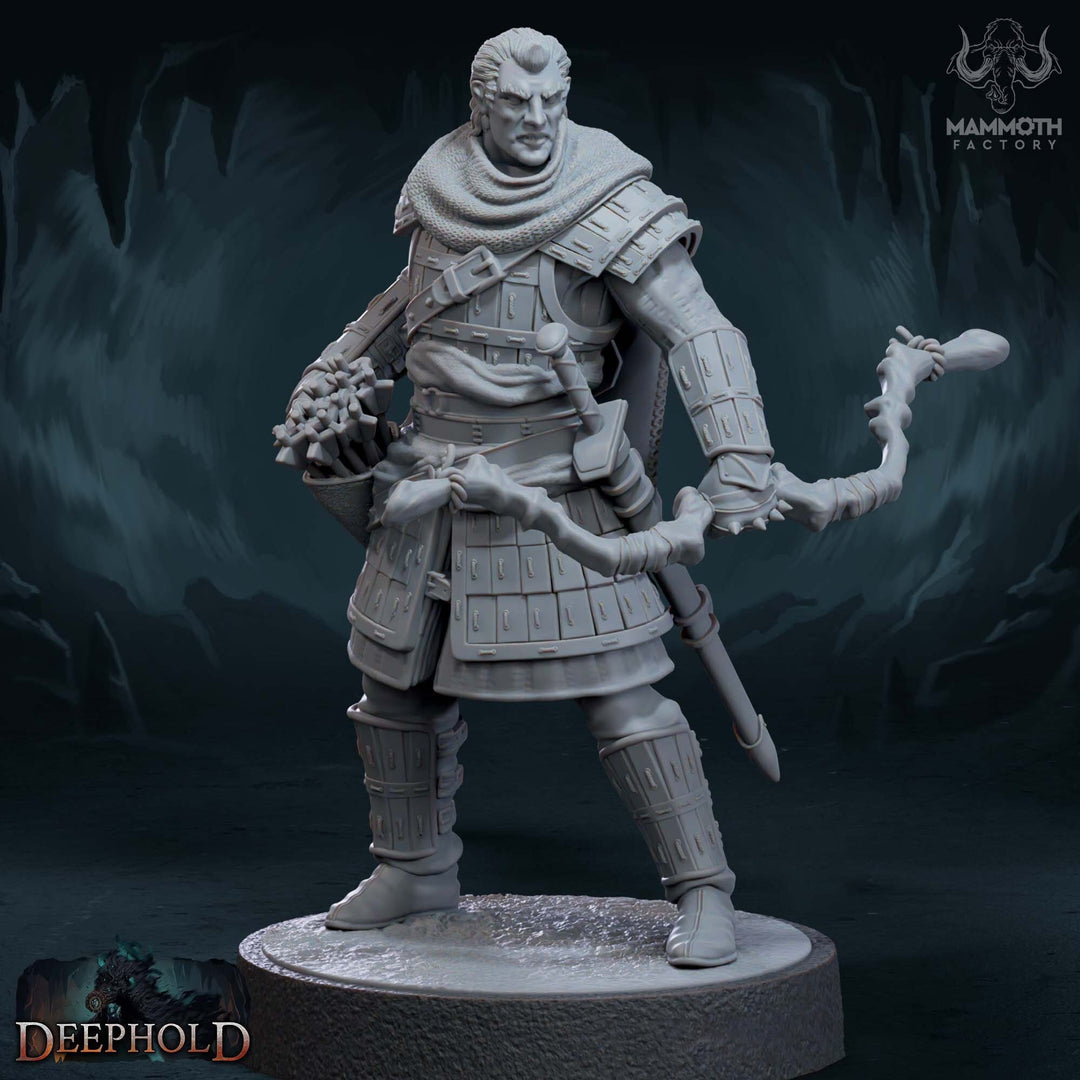 Human Ranger Fighter PC / NPC Unpainted | 28mm,32mm,54mm,75mm,100mm Scale | Resin Dungeons and Dragons D&D 5e | Pathfinder |