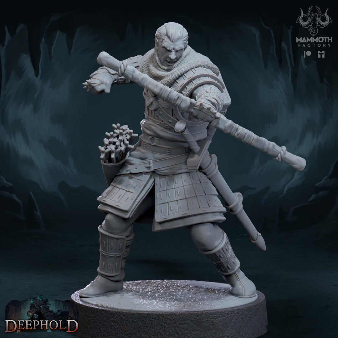 Human Ranger Fighter PC / NPC Unpainted | 28mm,32mm,54mm,75mm,100mm Scale | Resin Dungeons and Dragons D&D 5e | Pathfinder |