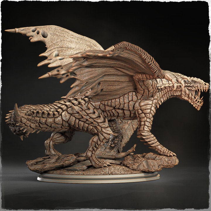 North American Dragon (4 sizes) D&amp;D Miniature | 220mm Long, 235mm Wing Span | Resin Dragon Statue | Figurine | Dungeons and Dragons 5e