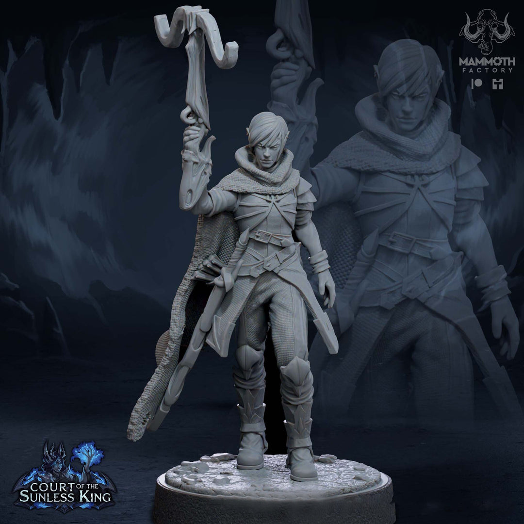 Female Elf Gloom Stalker Ranger Crossbow Expert Unpainted | 28mm,32mm,54mm,75mm,100mm Scale |Resin Dungeons & Dragons |Mammoth Factory
