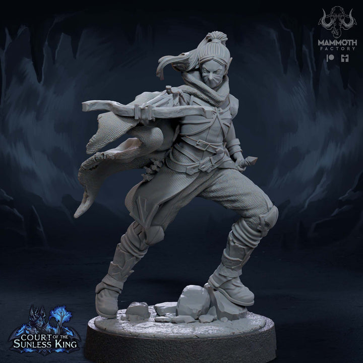 Female Elf Gloom Stalker Ranger Crossbow Expert Unpainted | 28mm,32mm,54mm,75mm,100mm Scale |Resin Dungeons &amp; Dragons |Mammoth Factory