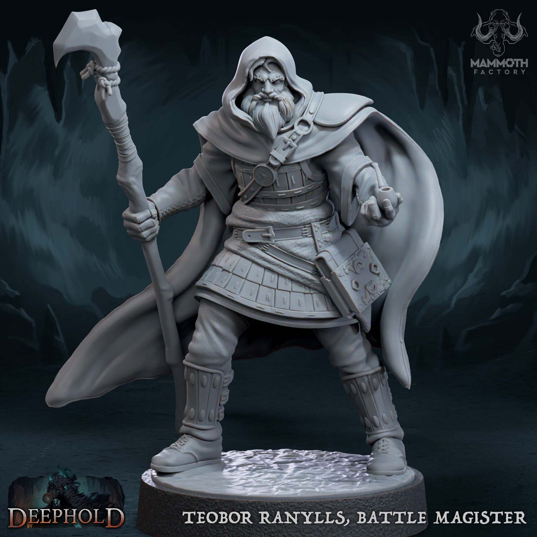 Human Male Wizard Sorcerer | 28mm, 32mm,54mm,75mm,100mm Scale Resin Miniature | Dungeons and Dragons | Flynn Athersen Mammoth Factory