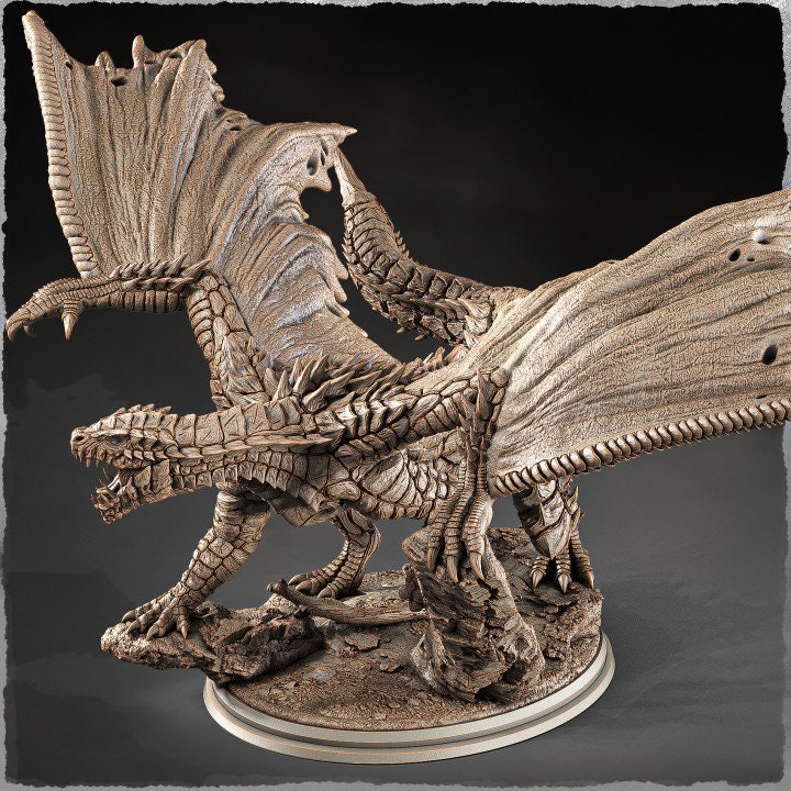 North American Dragon (4 sizes) D&amp;D Miniature | 220mm Long, 235mm Wing Span | Resin Dragon Statue | Figurine | Dungeons and Dragons 5e
