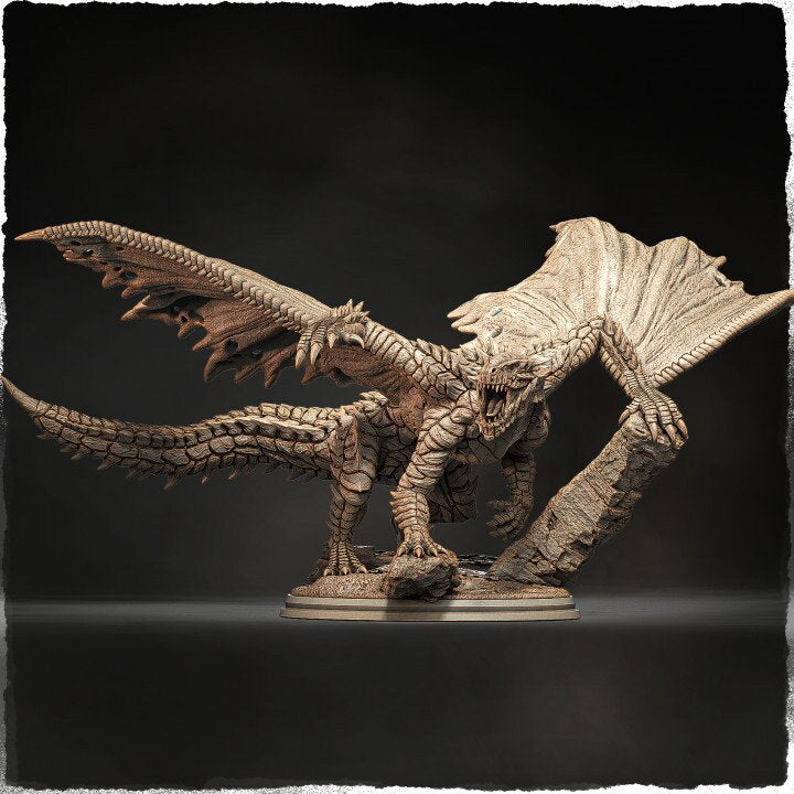 North American Dragon (4 sizes) D&amp;D Miniature | 220mm Long, 235mm Wing Span | Resin Dragon Statue | Figurine | Dungeons and Dragons 5e