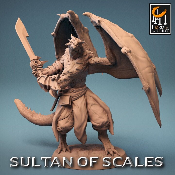 Dragonborn Fighter Ranger Barbarian | 28mm,32mm,54mm,75mm,100mm Scale Resin Mini | Dungeons and Dragons D&amp;D 5e Pathfinder |Lord of the Print