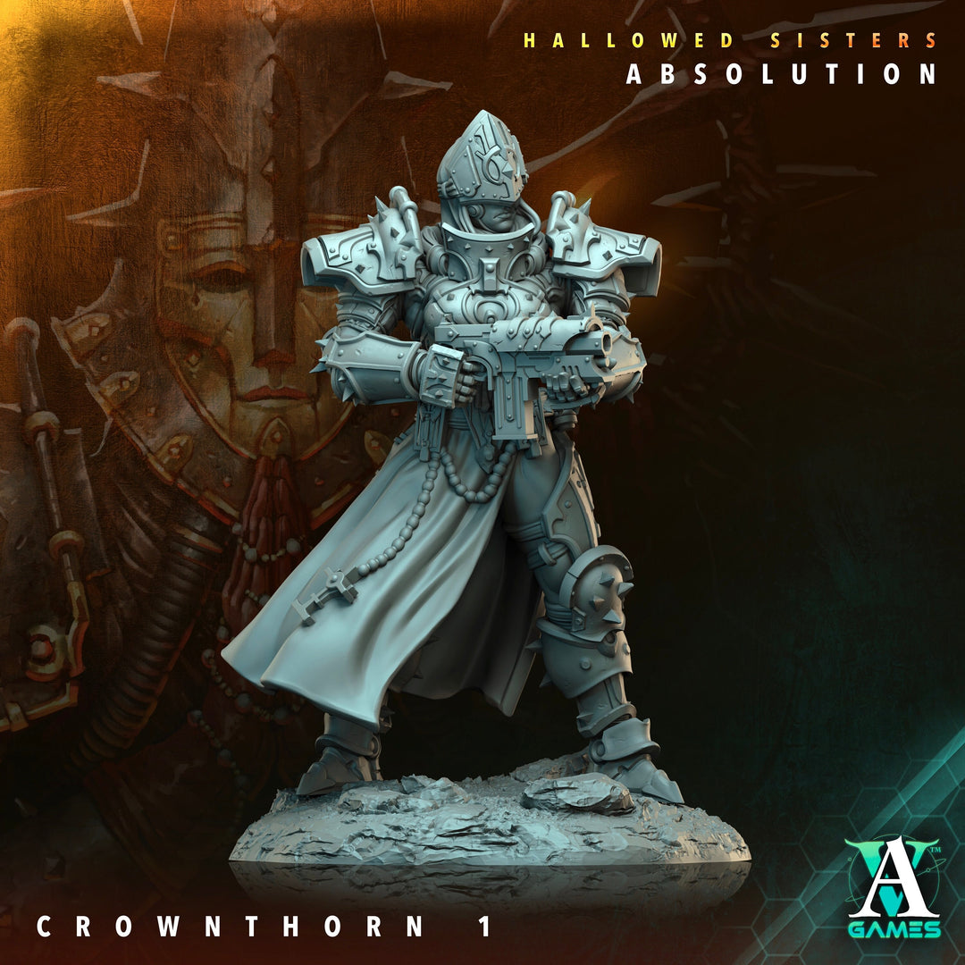 Sci-Fi Miniature Crownthorn Hallowed Sisters Absolution | 28mm,32mm, 54mm, 75mm,100mm Scales | Resin Mini | Archvillain Games