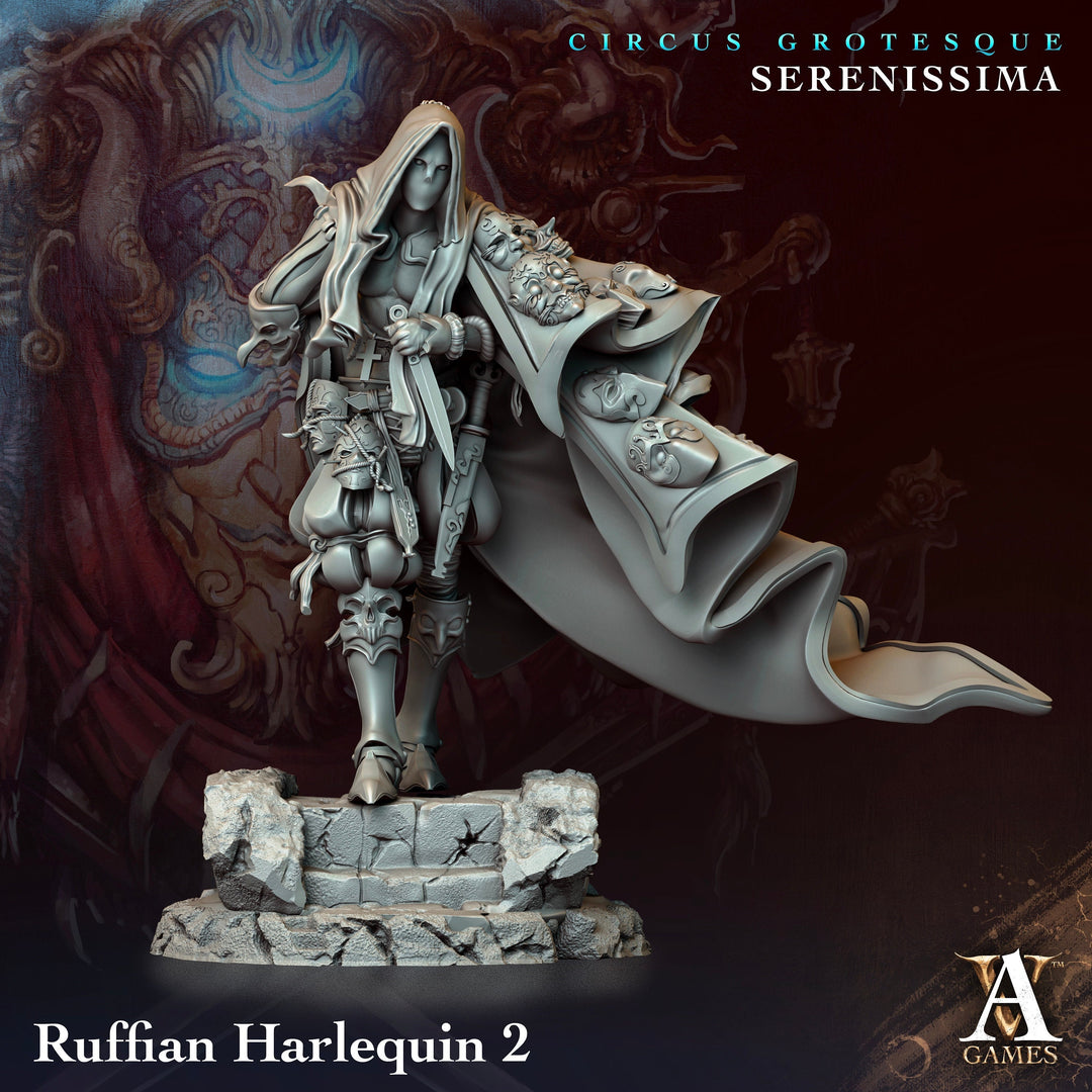 Rogue Phantom, Assassin, Swashbuckler | 28mm,32mm,54mm,75mm,100mm Scale | Dungeons and Dragons Miniature Figurine D&D 5e | Archvillain Games