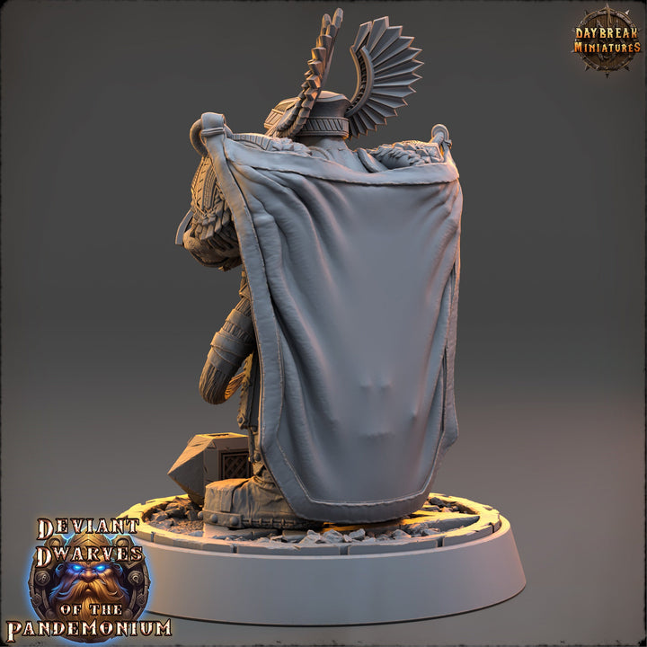 Dwarf Duergar Fighter Hammer | D&amp;D| 28mm,32mm,54mm, 75mm, 100mm Scale | Pathfinder Mini for Painting | Daybreak Miniatures