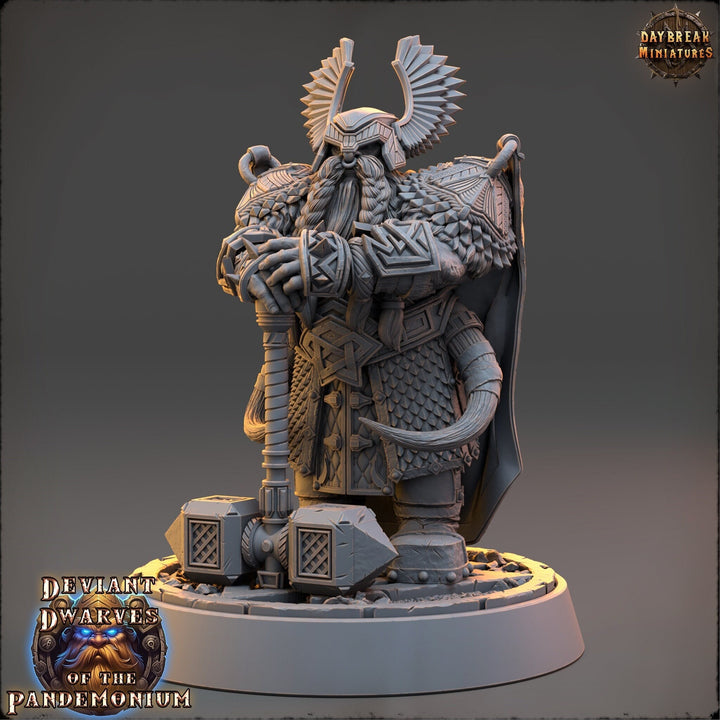 Dwarf Duergar Fighter Hammer | D&amp;D| 28mm,32mm,54mm, 75mm, 100mm Scale | Pathfinder Mini for Painting | Daybreak Miniatures
